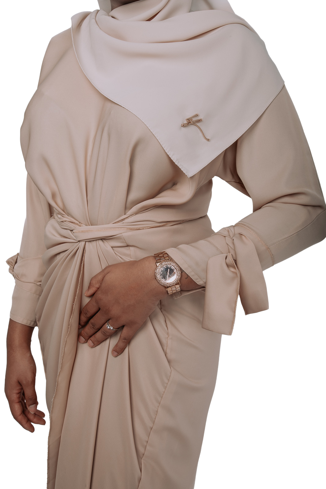 SIGNATURE BEIGE WRAPSKIRT ABAYA | BELA FAZANI