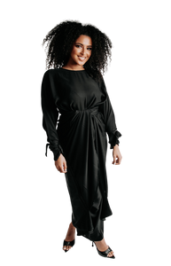 SIGNATURE BLACK WRAPSKIRT ABAYA | BELA FAZANI