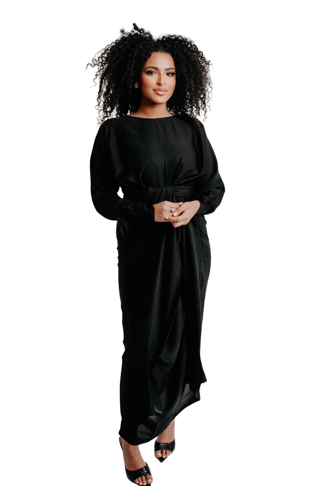 SIGNATURE BLACK WRAPSKIRT ABAYA | BELA FAZANI