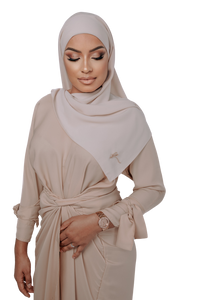 ABAYA DRAPÉ BEIGE SIGNATURE | BELA FAZANI