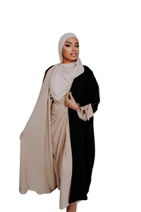 DUAL KIMONO BLACK reversable BEIGE | BELA FAZANI