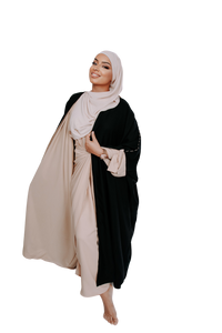 DUAL KIMONO BLACK reversable BEIGE | BELA FAZANI