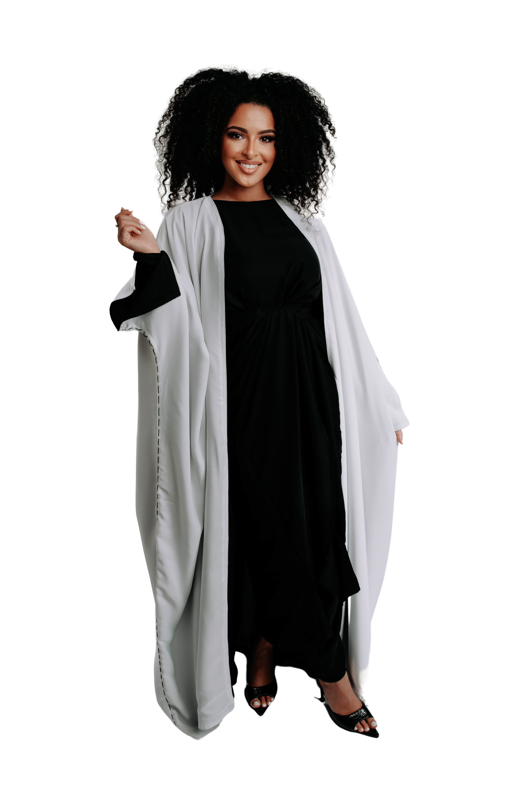 DUAL KIMONO WHITE reversable BLACK | BELA FAZANI