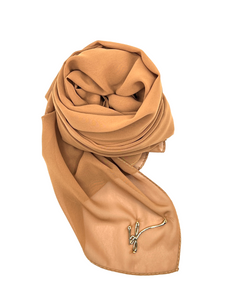 BROWN LUXURY CHIFFON MOUSSELINE HIJAB | BELA FAZANI