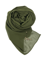 Cargar imagen en el visor de la galería, OLIVE LUXURY CHIFFON MOUSSELINE HIJAB | BELA FAZANI
