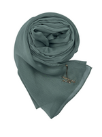 Load image into Gallery viewer, GREEN LUXURY SHINY MOUSSELINE CHIFFON HIJAB | BELA FAZANI
