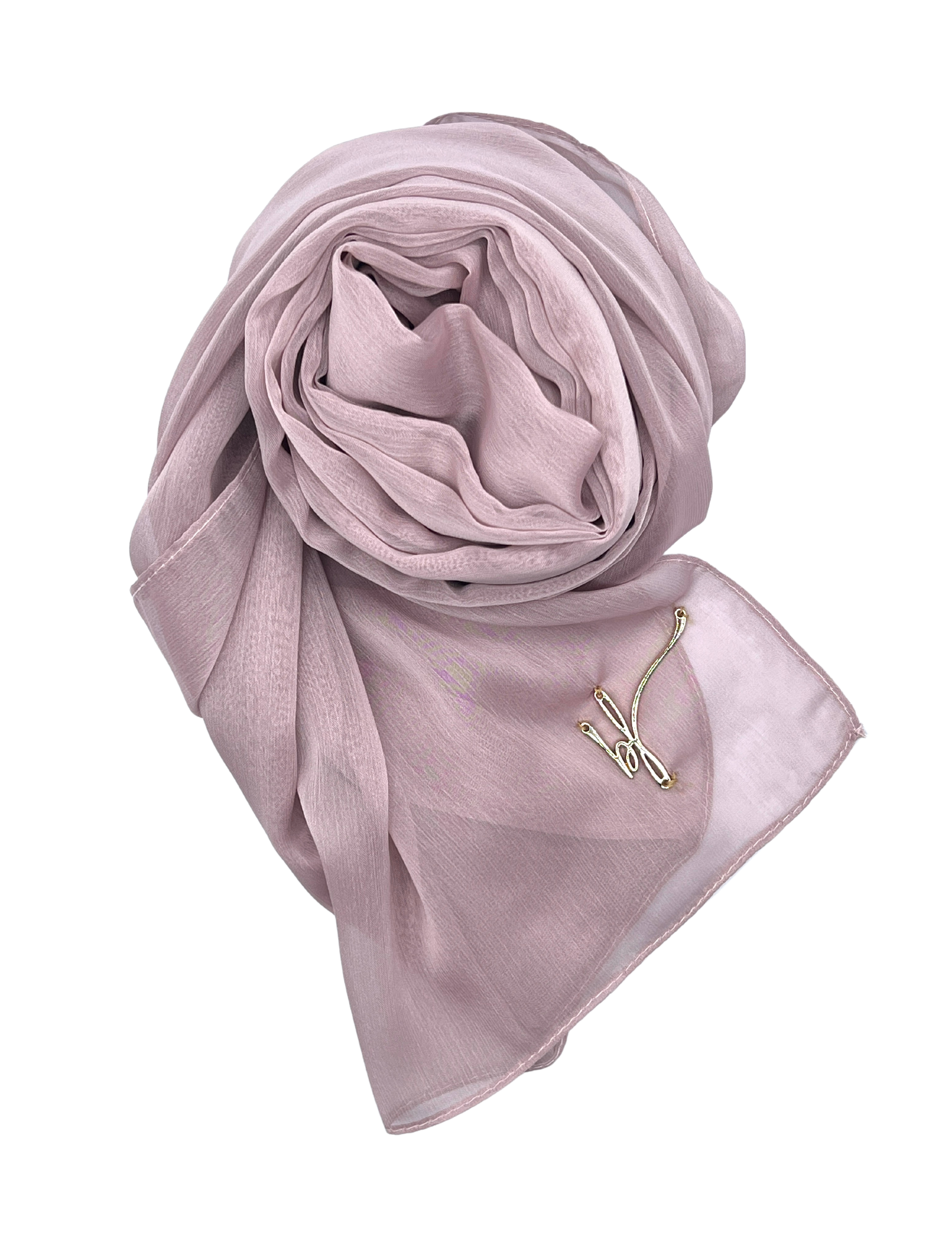 HIJAB EN MOUSSELINE BRILLANT COULEUR ROSE | BELA FAZANI