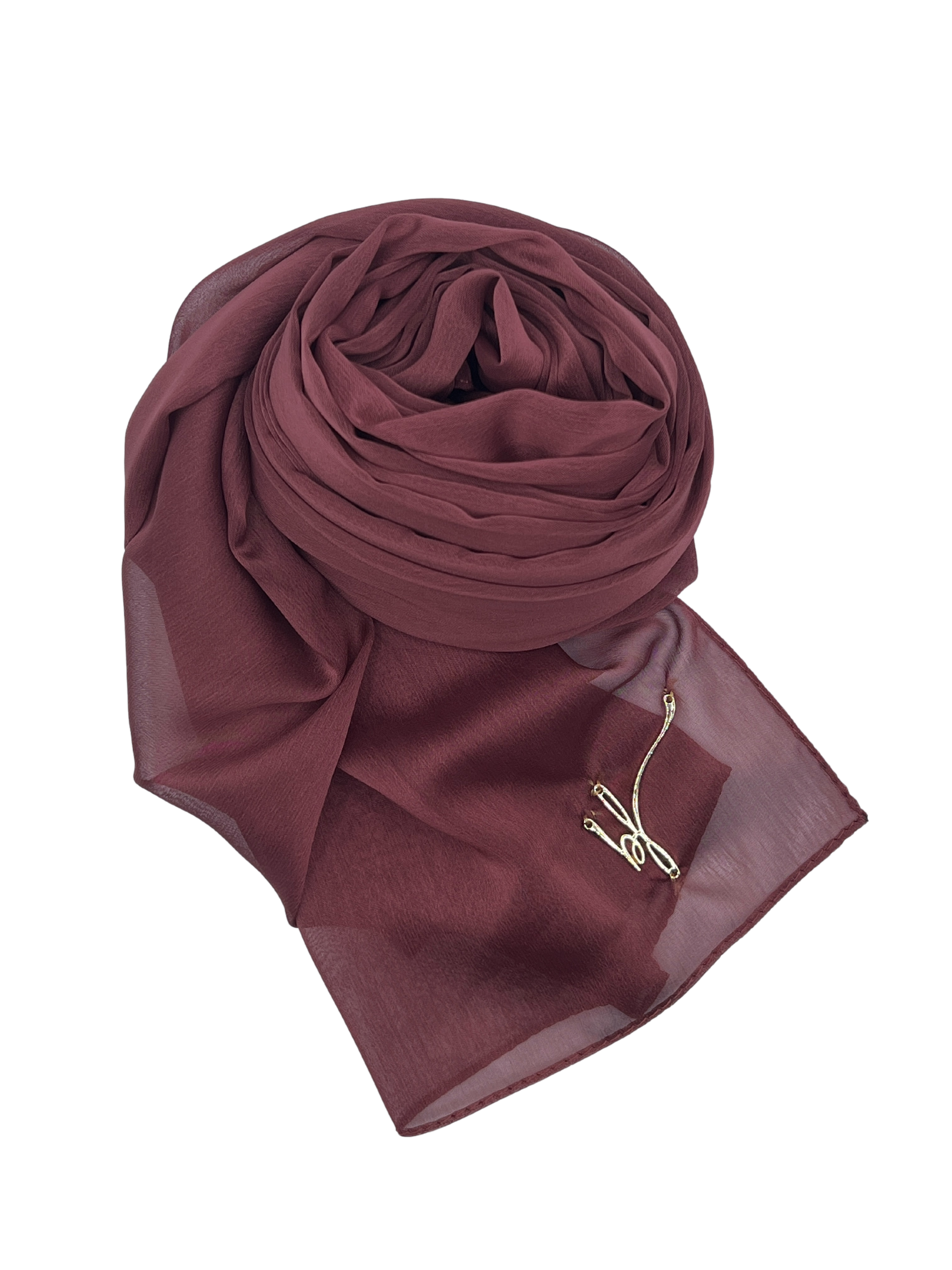 RED LUXURY SHINY MOUSSELINE CHIFFON HIJAB | BELA FAZANI