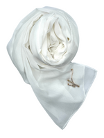 Cargar imagen en el visor de la galería, WHITE LUXURY SHINY MOUSSELINE CHIFFON HIJAB | BELA FAZANI
