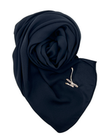 Cargar imagen en el visor de la galería, BLACK LUXURY QUEEN CRÊPE HIJAB | BELA FAZANI
