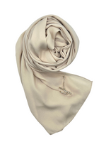 Load image into Gallery viewer, DOUBLE SPANISH WHITE LUXURY QUEEN CRÊPE HIJAB | BELA FAZANI
