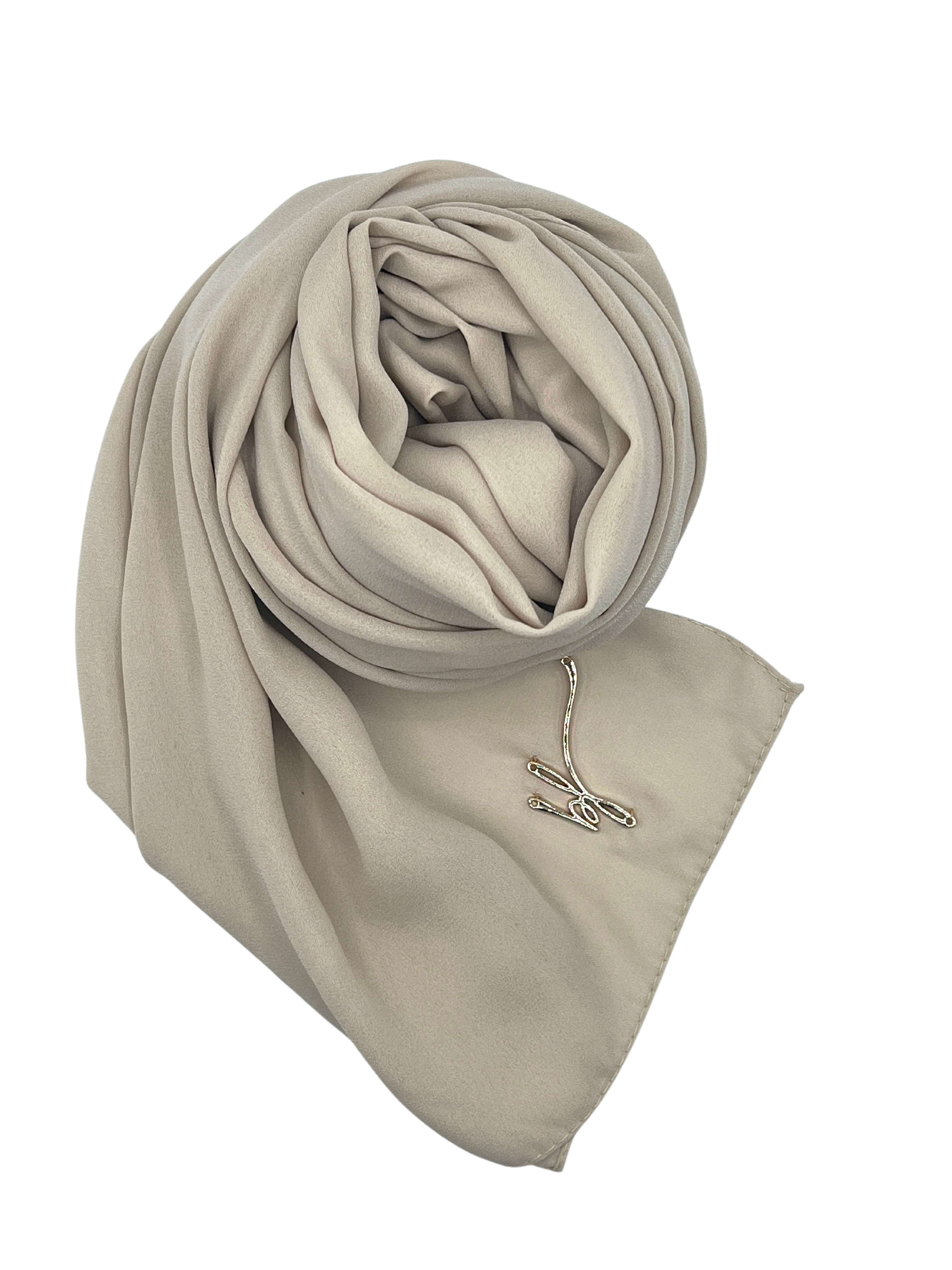 FRENCH BEIGE LUXURY QUEEN CRÊPE HIJAB | BELA FAZANI