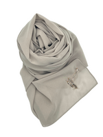 Load image into Gallery viewer, GREY LUXURY QUEEN CRÊPE HIJAB | BELA FAZANI
