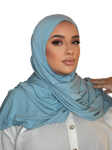 SKY BLUE LUXURY LYCRA HIJAB | BELA FAZANI